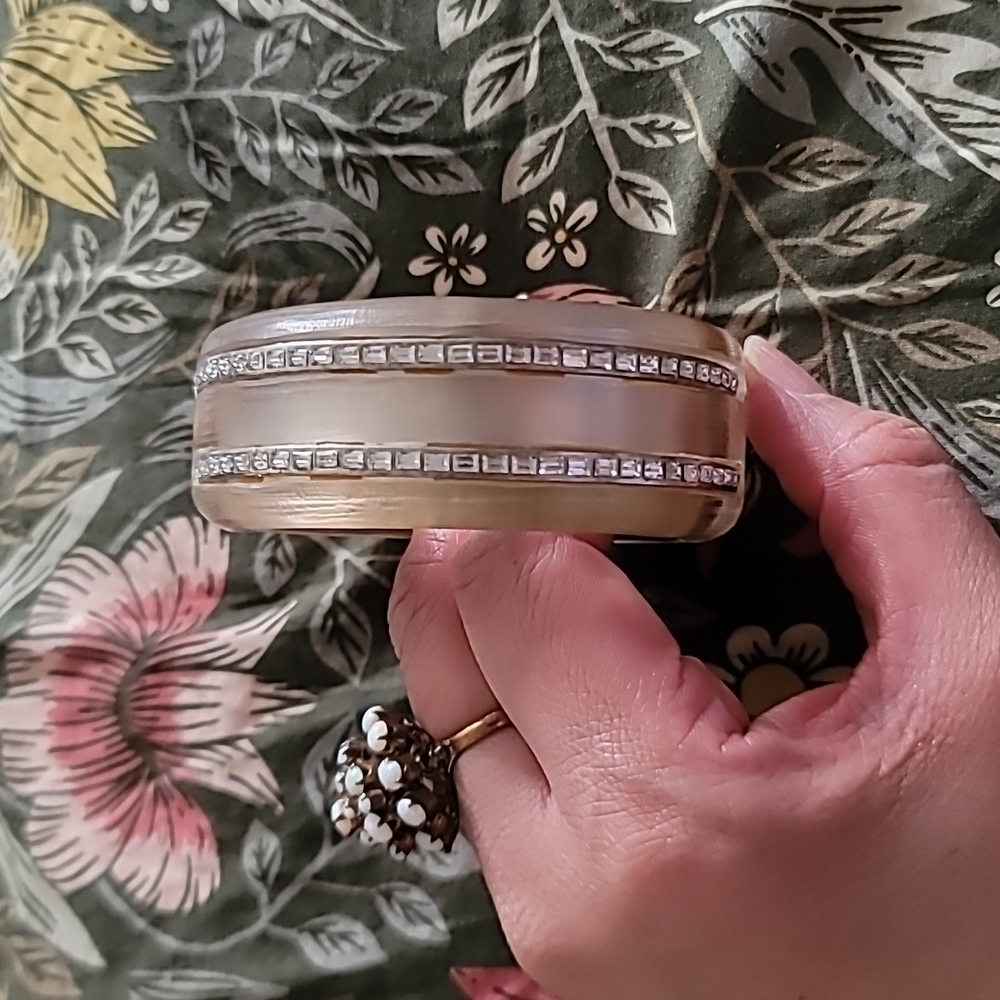 Alexis Bittar Lucite Crystal Hinge Bangle Bracelet
